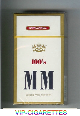 MM International 100s white and gold cigarettes hard box