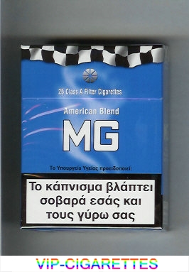 MG American Blend blue 25s cigarettes hard box