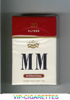 MM International white and red cigarettes hard box