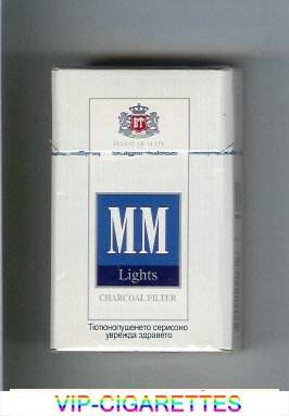 MM Lights Charcoal Filter white and blue cigarettes hard box