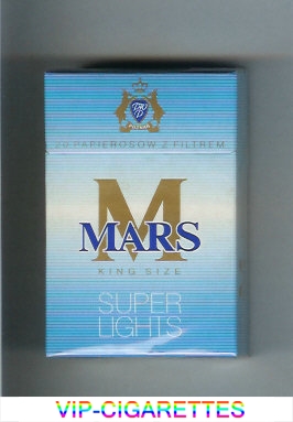 M Mars Super Lights King Size cigarettes hard box