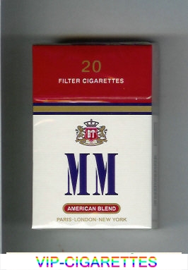 MM American Blend white and red cigarettes hard box