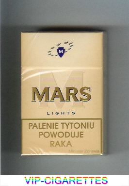 M Mars Lights cigarettes hard box