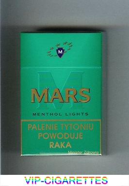 M Mars Menthol Lights cigarettes hard box
