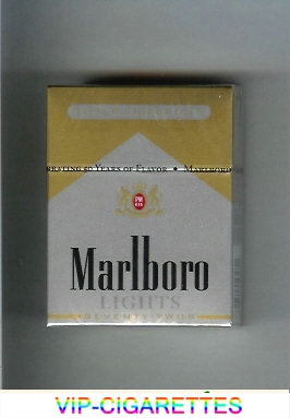 Marlboro Lights silver and gold cigarettes hard box