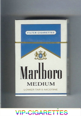 Marlboro Medium white and blue cigarettes hard box