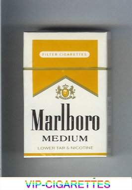 Marlboro Medium white and yellow cigarettes hard box