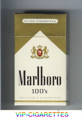 Marlboro gold and white 100s cigarettes hard box