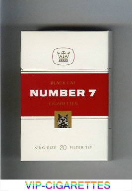 Number 7 Black Cat cigarettes hard box
