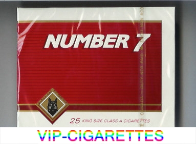 Number 7 25 cigarettes wide flat hard box