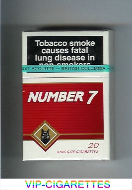 Number 7 cigarettes hard box