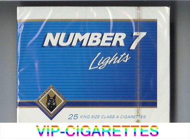 Number 7 Lights 25 cigarettes wide flat hard box