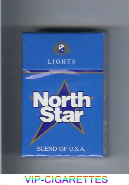 North Star Blend of USA Lights blue cigarettes hard box