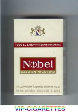 Nobel Bajo En Nicotina white and red cigarettes hard box