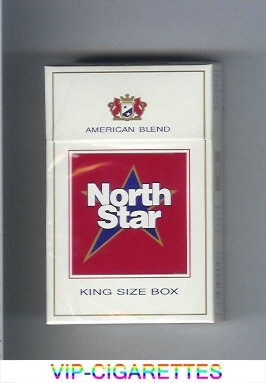 North Star American Blend white and red King Size Box cigarettes hard box