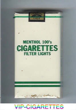 Cigarettes Menthol 100s Filter Lights cigarettes soft box