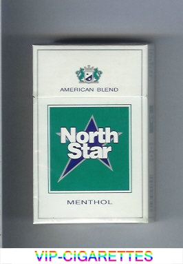 North Star Menthol American Blend white and green cigarettes hard box