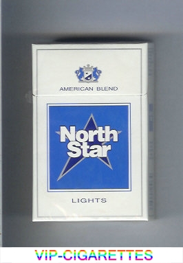 North Star Lights American Blend white and blue cigarettes hard box