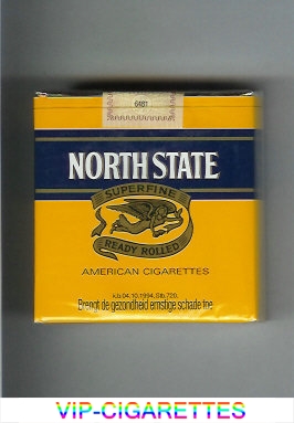 North State Superfine Ready Rolled 25 yellow and black cigarettes soft box