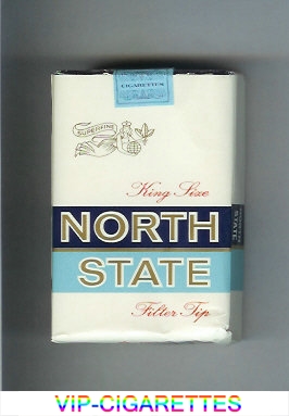 North State Superfine Filter Tip white and light blue and blue cigarettes soft box