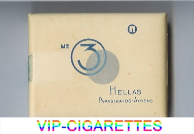 No 3 Hellas cigarettes wide flat hard box