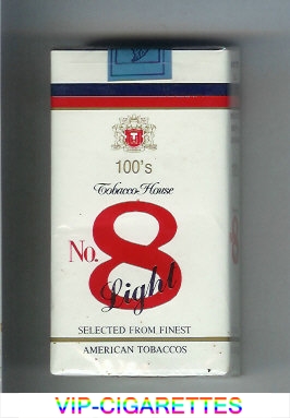 No 8 Light 100s cigarettes soft box