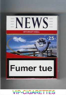 News International 25 Waimea Bay, HW white and red cigarettes hard box