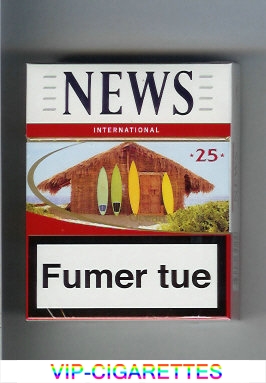 News 25 International white and red cigarettes hard box