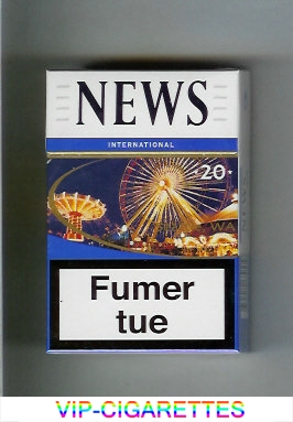 News International white and blue 20 cigarettes hard box