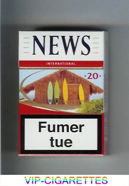 News International white and red cigarettes hard box
