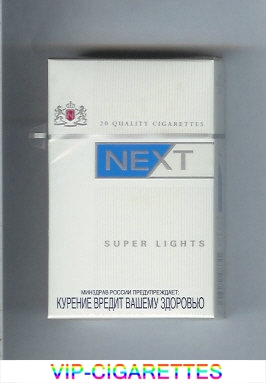 Next Super Lights white and blue cigarettes hard box