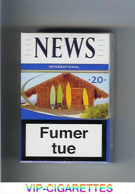 News International white and blue cigarettes hard box
