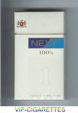 Next 100s white and blue cigarettes hard box