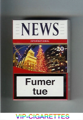 News International 20 white and red cigarettes hard box