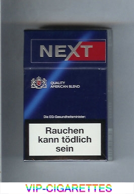 Next Quality American Blend Full Flavor blue and red cigarettes hard box