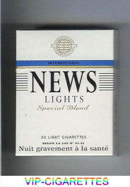 News Lights Special Blend International 30 light cigarettes hard box