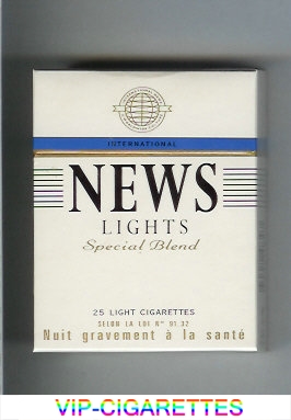 News Lights Special Blend International 25 light cigarettes hard box