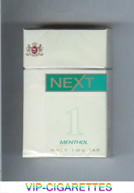 Next Menthol white and green cigarettes hard box