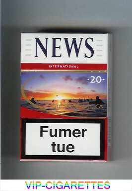 News 20 International white and red hard box cigarettes