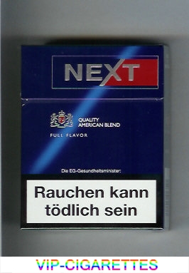 Next 24 Quality American Blend Full Flavor blue and red cigarettes hard box