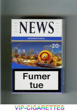 News 20 International white and blue cigarettes hard box