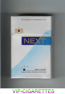 Next Next Taste silver and light blue and blue cigarettes hard box