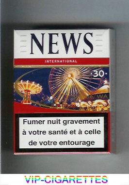 News 30 International white and red hard box cigarettes