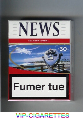 News International 30 Waimea Bay, HW white and red cigarettes hard box