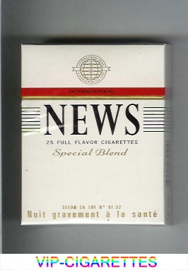 News Special Blend International 25 Full Flavor cigarettes hard box