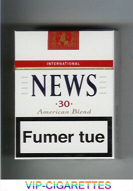 News 30 American Blend International white and red cigarettes hard box