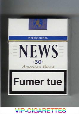 News 30 American Blend International white and blue cigarettes hard box