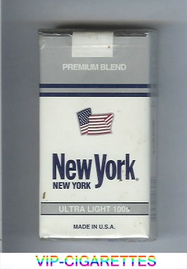 New York Premium Blend Ultra Light 100s cigarettes soft box