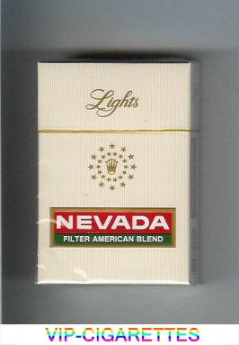 Nevada Lights Filter American Blend white and red and green cigarettes hard box