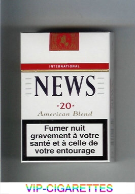 News American Blend International white and red cigarettes hard box